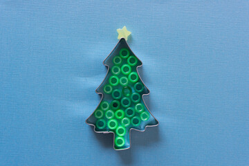 christmas tree on a blue background