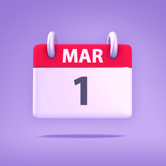 3D Calendar - March 1st