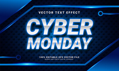 Cyber monday editable text effect suitable for cyber monday themed events.