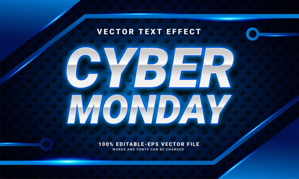 Cyber monday editable text effect suitable for cyber monday themed events.