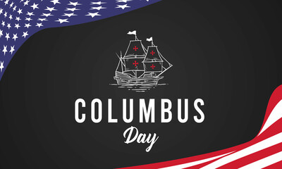 Columbus day greeting card or background. design illustration.
