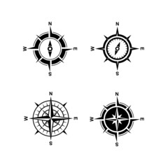 set collection Premium compass vector black logo icon design