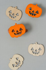 halloween jack o lantern on gray