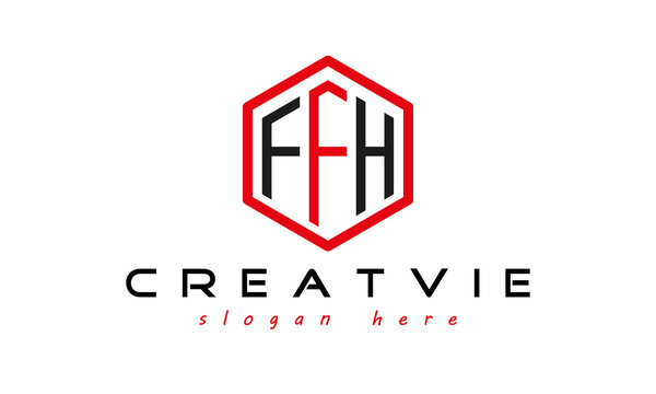 letters logo, letters FFH modern unique minimalist creative polygon logo design, vector template