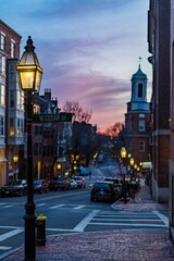 Fototapeta premium Sunset in Beacon Hill at West Cedar St.