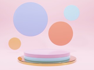 3d rendering podium. 3d Stage background product scene with geometric platform 3d rendering

