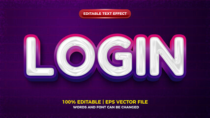 Obraz premium login vibes 3d chrome bold editable text effect