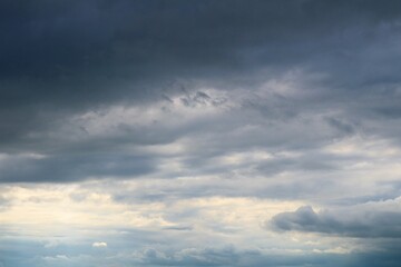 雨雲　河川からの曇り空　夕方　自然　渡良瀬