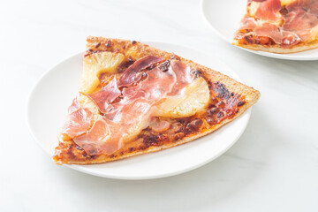 Pizza with prosciutto or parma ham pizza