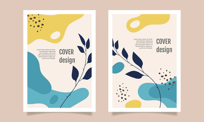 Hand drawn minimal hand drawn covers collection. - Vector.