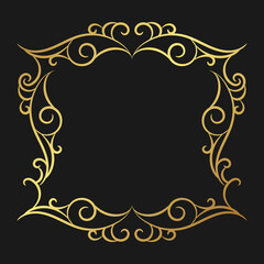 Elegant background with decorative gold frame. -  Vector.