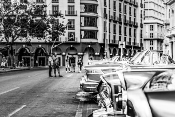 Old Car Show in Havanna B&W
