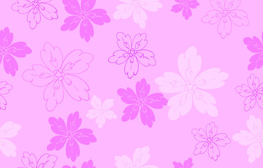 Abstract seamless pattern made out of pink flowers. pink flowers background