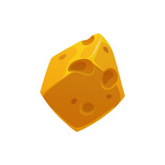 Swiss cheese isolated dairy food realistic icon. Vector Switzerland edem, triangle of cheese, traditional italian or french snack, holland appetizer. Dietary food product, block of Swiss parmezan