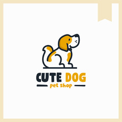 sitting cute dog , logo design inspiration