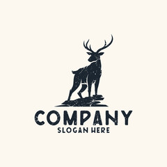 vintage deer logo template