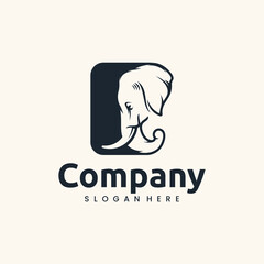elephant head logo template