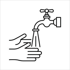 Wash your hands mandatory icon flat. Vector illustration on white background. color editable