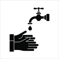 Wash your hands mandatory icon flat. Vector illustration on white background. color editable