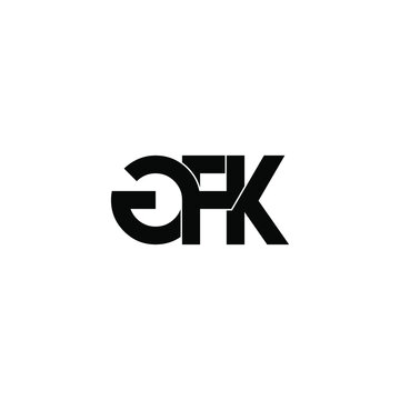 gfk initial letter monogram logo design