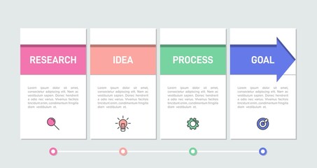 Infographic design with icons and 4 options or steps. Thin line vector. Infographics business concept. Can be used for info graphics, flow charts, presentations, web sites, banners, printed materials.