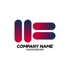 Flat logo simple presentation colorful side template company name