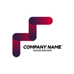 Flat logo simple presentation colorful side template company name