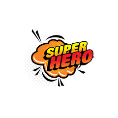 Super hero comic halftone bubble isolated vector icon. Cartoon pop art speech balloon, retro cloud blast explosion with dotted pattern. Superhero vintage sound symbol © Vector Tradition