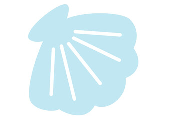 貝殻　イラスト　水色　かわいい　ポップ　パステルカラー