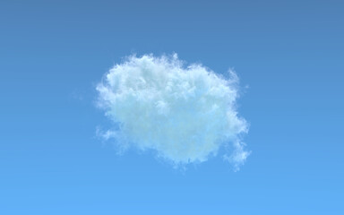 alone cloud on blue sky background isolated. computer generated nature 3D illustration