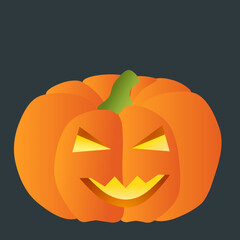 halloween pumpkin on a black background