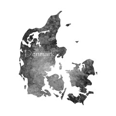 Old abstract grunge map of Denmark with ancient map and letters on white background. Vector EPS 10.