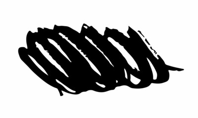 Vector Abstract Brush Hand Drawn Texture in Black Color Sketch Simple Pattern isolated on White Background Stroke Shape