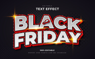 Black friday 3d editable text effects style