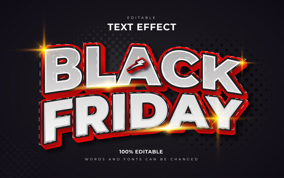 Black friday 3d editable text effects style