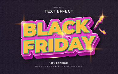 Black friday retro editable text effect stlye template