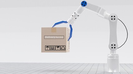 inspection transport cargo box with hand robot ai machine.for service maintenance insurance with car engine.for transport automobile automotive ai and delivery online during coronavirus covid 19