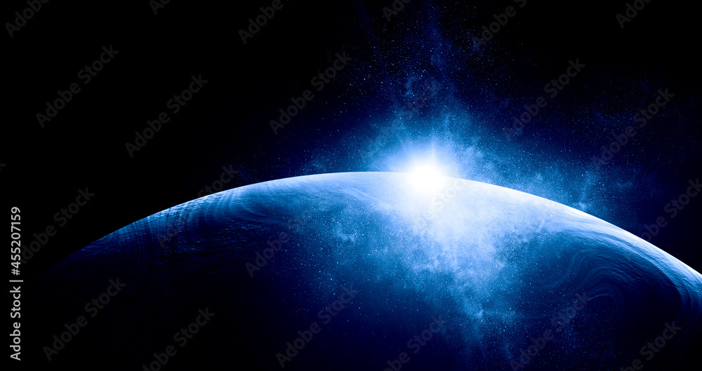 Wall mural image of planet in outer space.