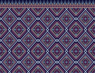 Ethnic fabric texture pattern Abstract Geometric Vector Aztec oriental illustration retro embroidery repeating 
