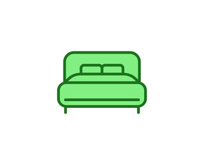 Bed flat icon. Single high quality outline symbol for web design or mobile app.  House thin line signs for design logo, visit card, etc. Outline pictogram EPS10