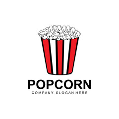 pop corn logo icon vector, explode, cinema snacks, concept illustration