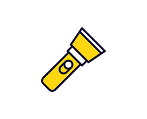 Flashlight line icon. Vector symbol in trendy flat style on white background. Travel sing for design.