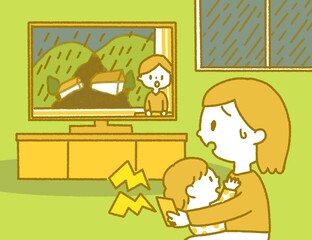 災害時に避難を悩む母親