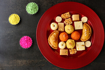 Diwali sweets Gujiya peda barfi Motichoor Laddu Indian Sweet dessert mithai festival dish Dussehra Holi ganesh chaturthi Ram navami Durga pooja, durga ashtami Navratri Mumbai Kerala India Sri Lanka