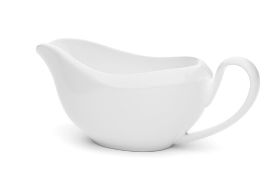 Empty sauce boat isolated on white. 3D rendering.