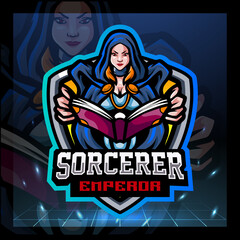 Sorcerer girl mascot logo design