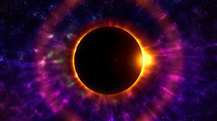 Ringed solar eclipse. Elements of solar eclipse © K. Vikas