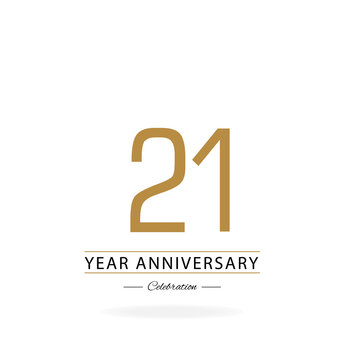 21 th anniversary event party. Vector illustration. numbers template for Celebrating.