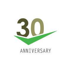 30 Year Anniversary Elegant Vector Template Design Illustration