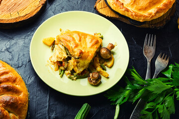 Homemade pie with zucchini